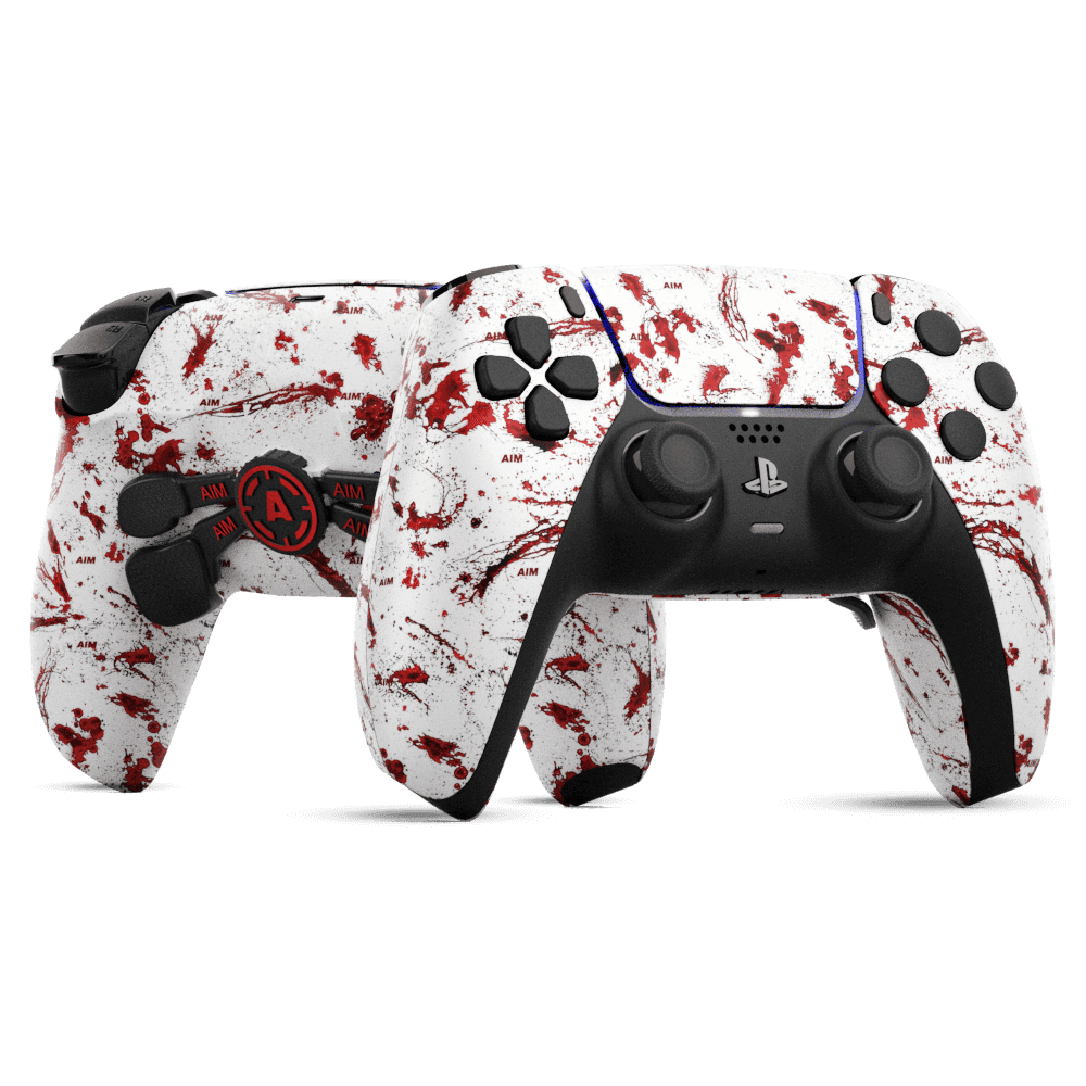 Sony PS5 Controller, White & Red Splatter Finish